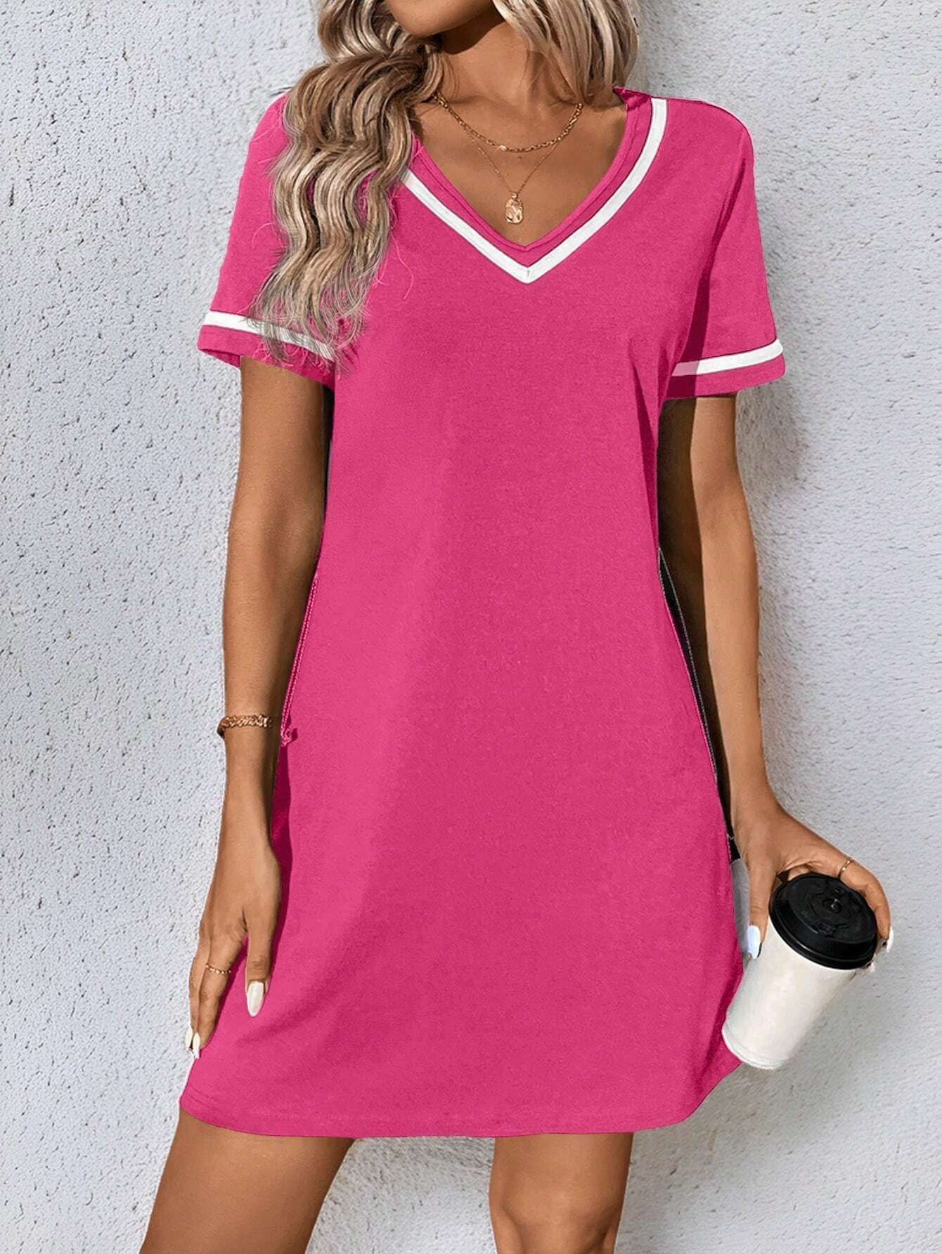 Women's Tennis-Style Dress, Casual Short-Sleeve Dress, Multi Colours