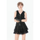 Dark in Love Punk Eyelet Lace-Layered Mini Skirt