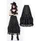 Dark in Love Vintage Gothic Lace-Layered Maxi Skirt