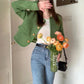 Women's Green Tweed Classic French-Style Tailored Jacket