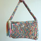 Rainbow Pastel Crochet Bag, Handmade with T-Shirt Yarn