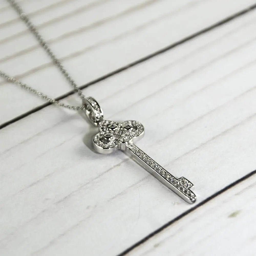 Key Design Trust Necklace, Zirconia Studded