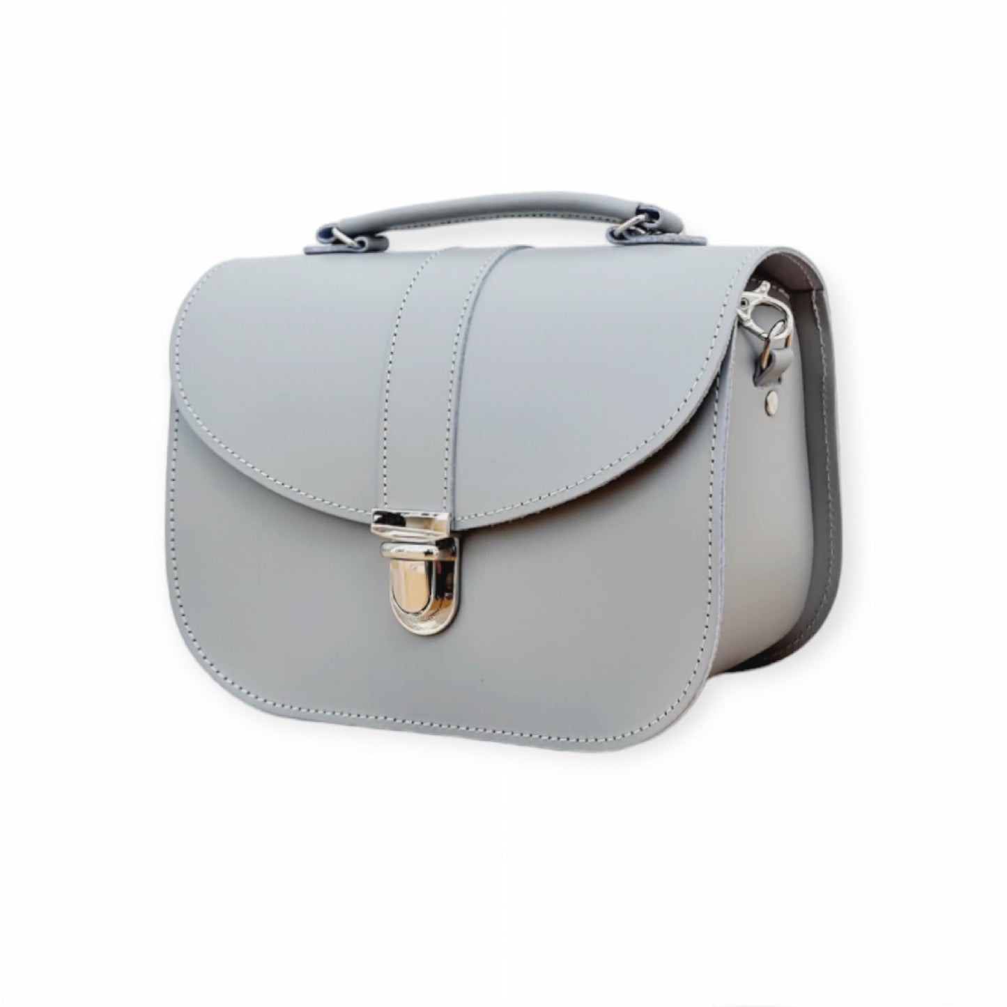 Olympia Handmade Leather Bag in Ghost Grey
