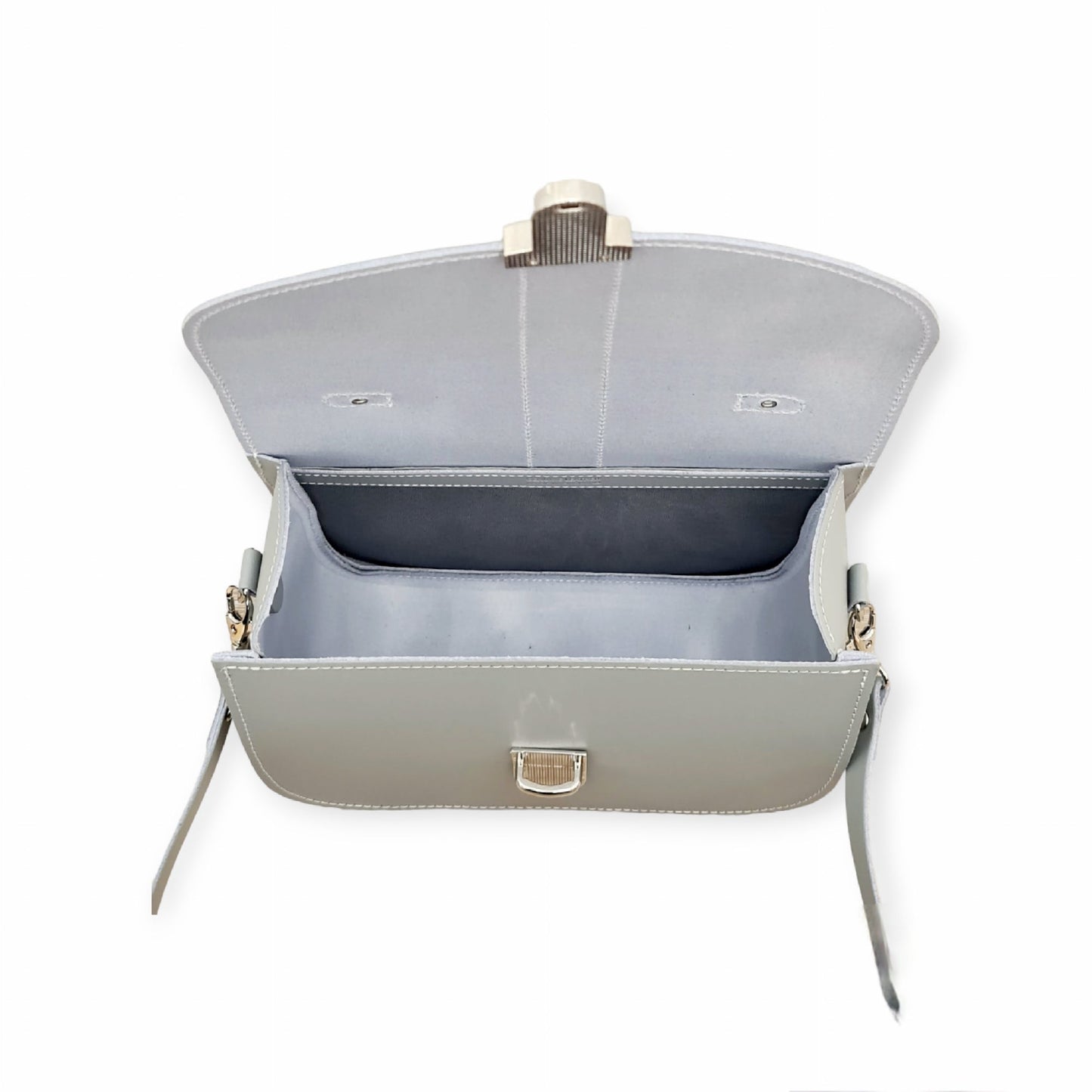 Olympia Handmade Leather Bag in Ghost Grey