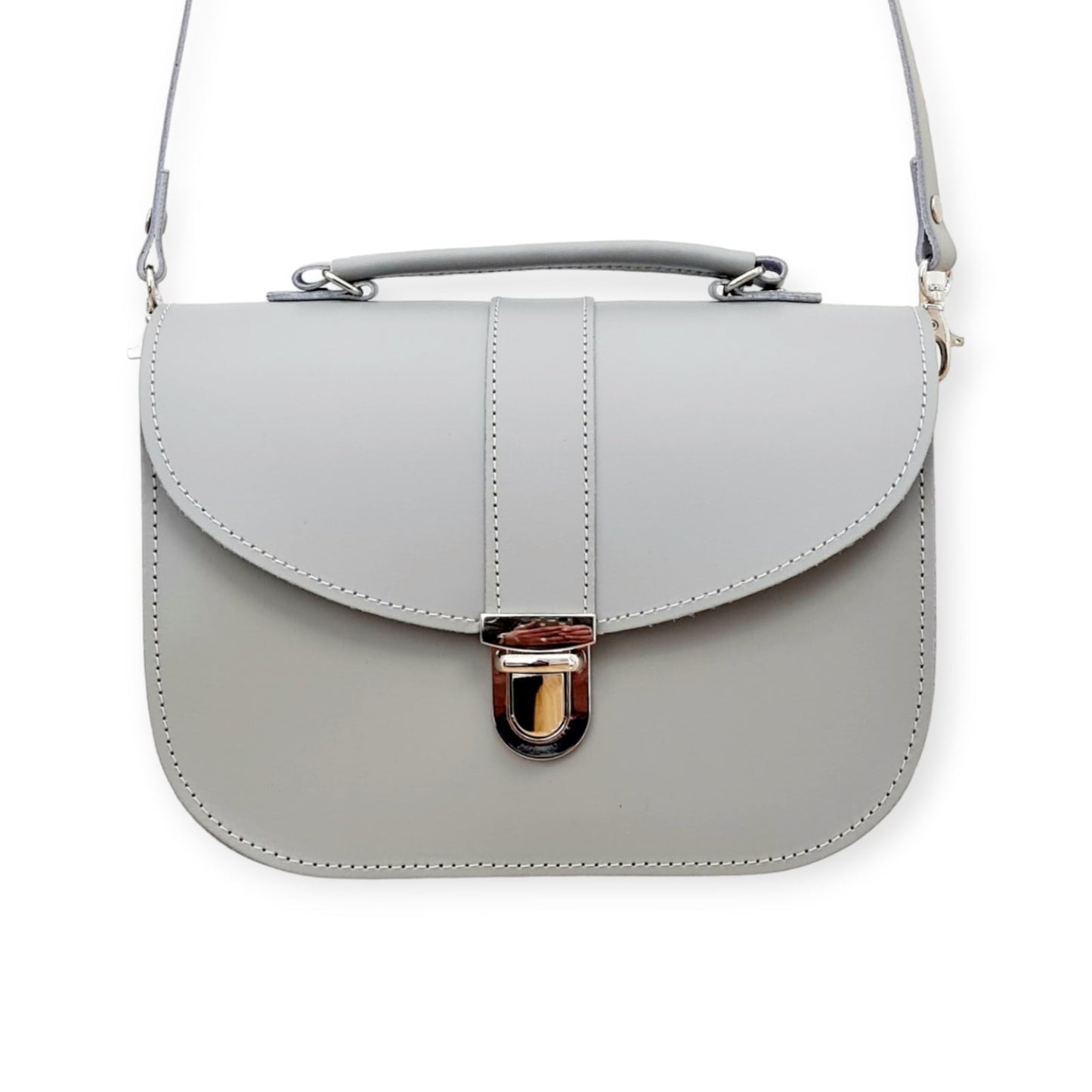 Olympia Handmade Leather Bag in Ghost Grey