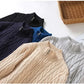 Vireous Classic Cable Knit Zip-Up Men’s Sweater