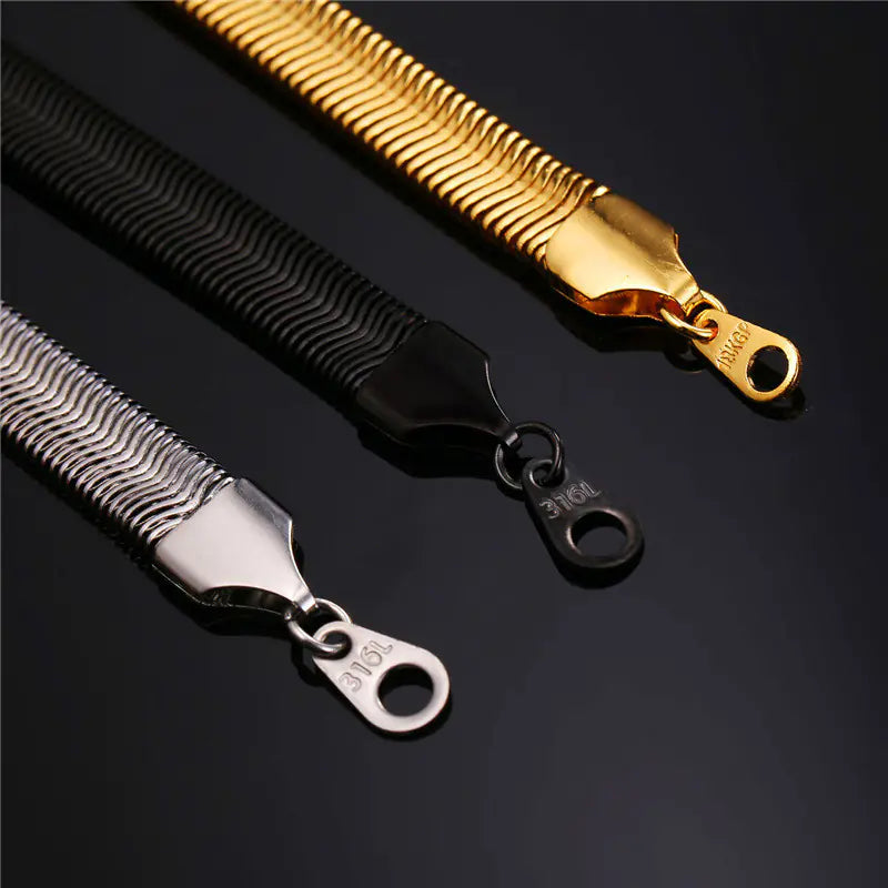 Titanium Steel Chain Bracelet, Gold or Silver Plated