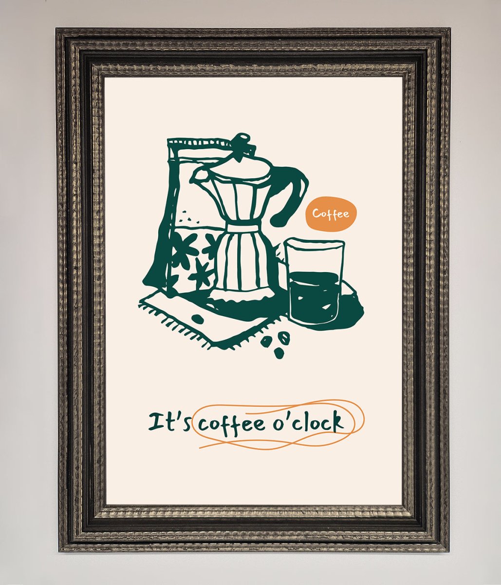 It's Coffee O'Clock Framed Wall Art