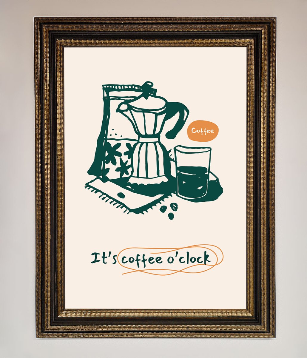 It's Coffee O'Clock Framed Wall Art