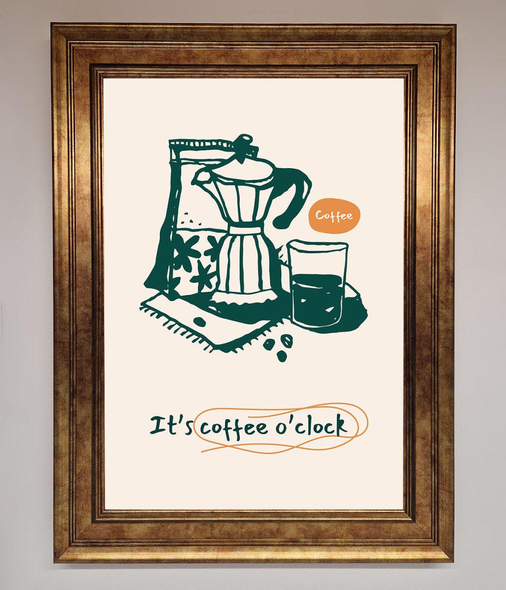 It's Coffee O'Clock Framed Wall Art