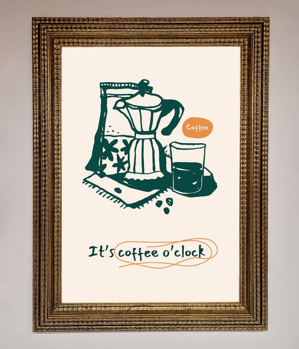 It's Coffee O'Clock Framed Wall Art