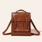 Genuine Leather Women's Fashion Satchel Backpack, Oil Wax Finish