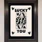 Lucky You, Beige Black Framed Print