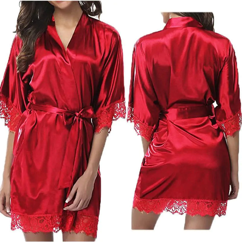 Women's Kimono Style Silk Robe Loungewear