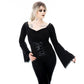 Poizen Industries Maelys Flared Sleeve Top in Black