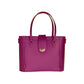 Leather Mini Twist Lock Shopper Bag in Magenta