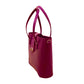 Leather Mini Twist Lock Shopper Bag in Magenta