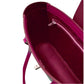 Leather Mini Twist Lock Shopper Bag in Magenta