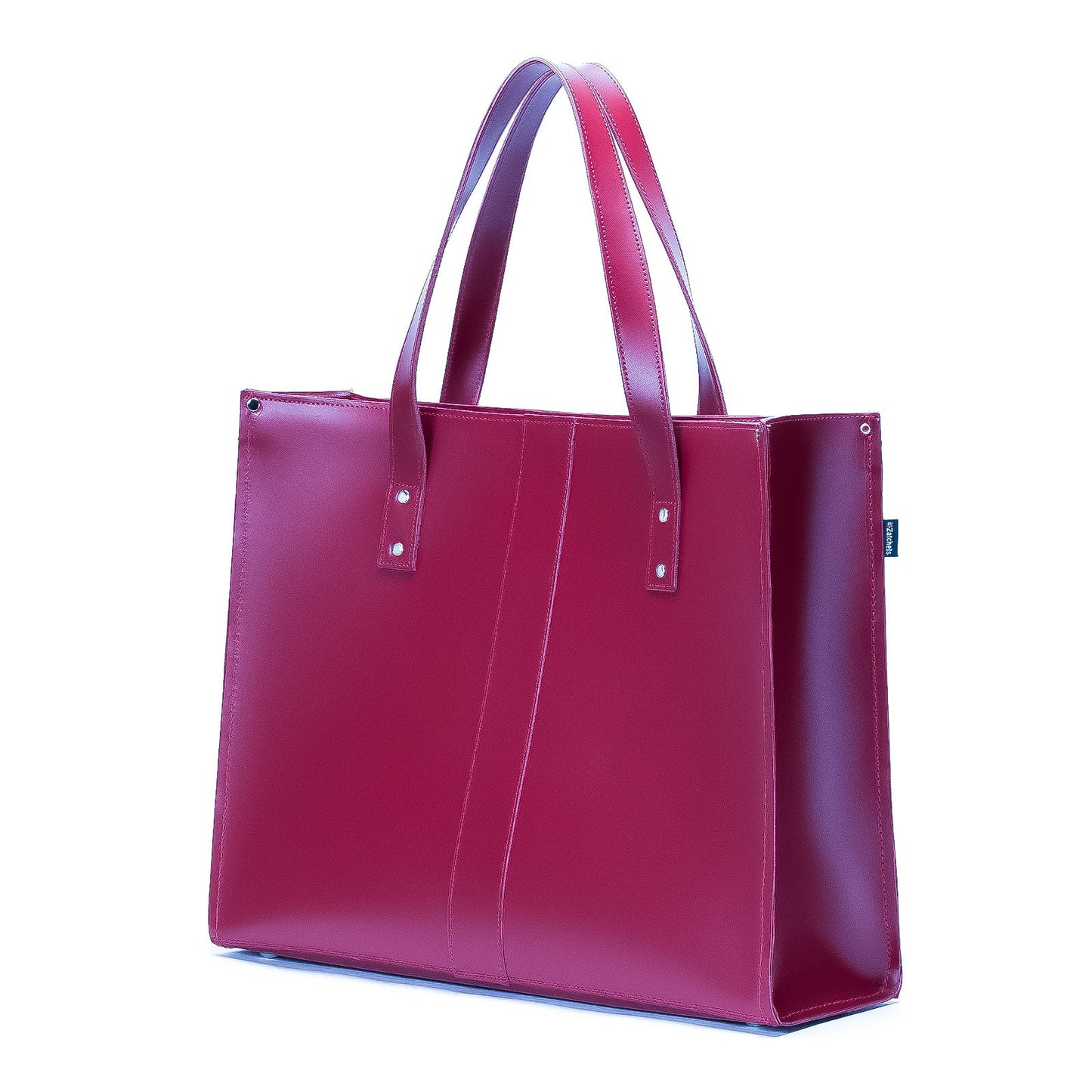 Handmade Leather Shopper in Magenta