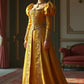 'Medieval Queen' Gold Prom Dress, Embroidered Evening Gown