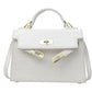 Women's Fashion Crocodile-Pattern Kelly Bag, Structured Leather Bag