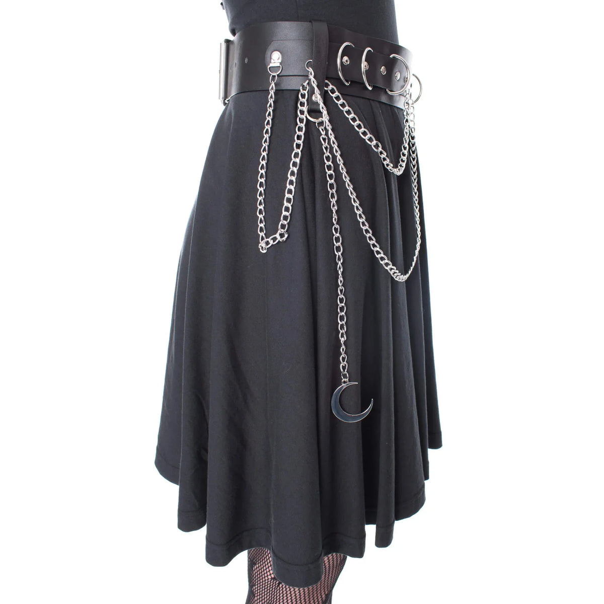 Heartless Moondusk Chain and Faux-Leather Belt