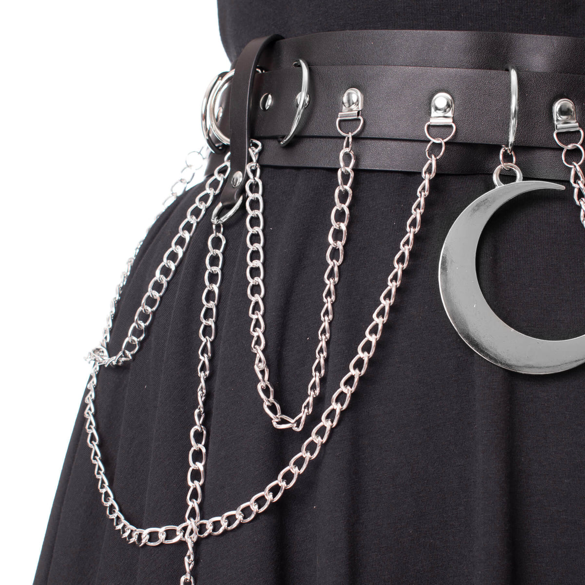 Heartless Moondusk Chain and Faux-Leather Belt