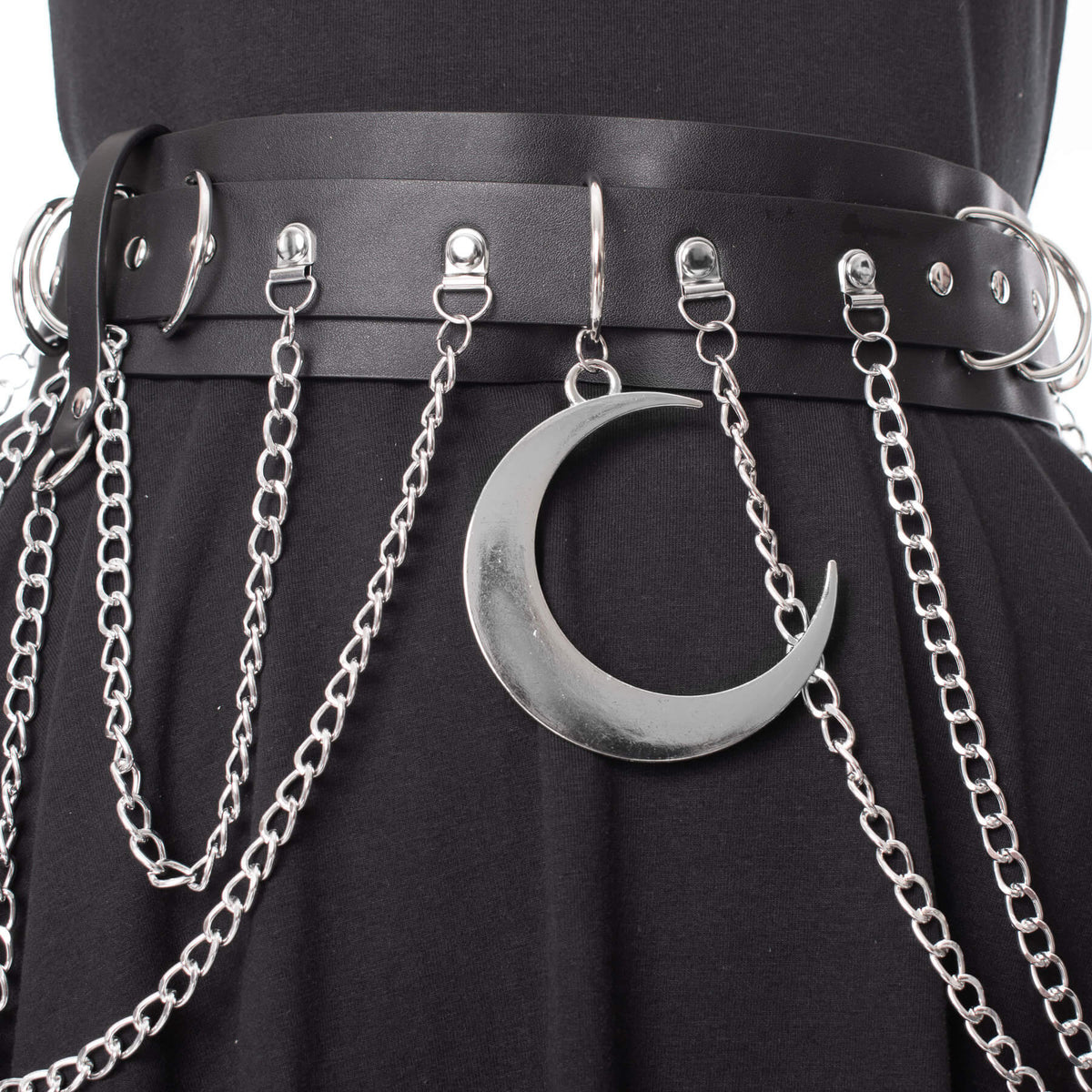 Heartless Moondusk Chain and Faux-Leather Belt