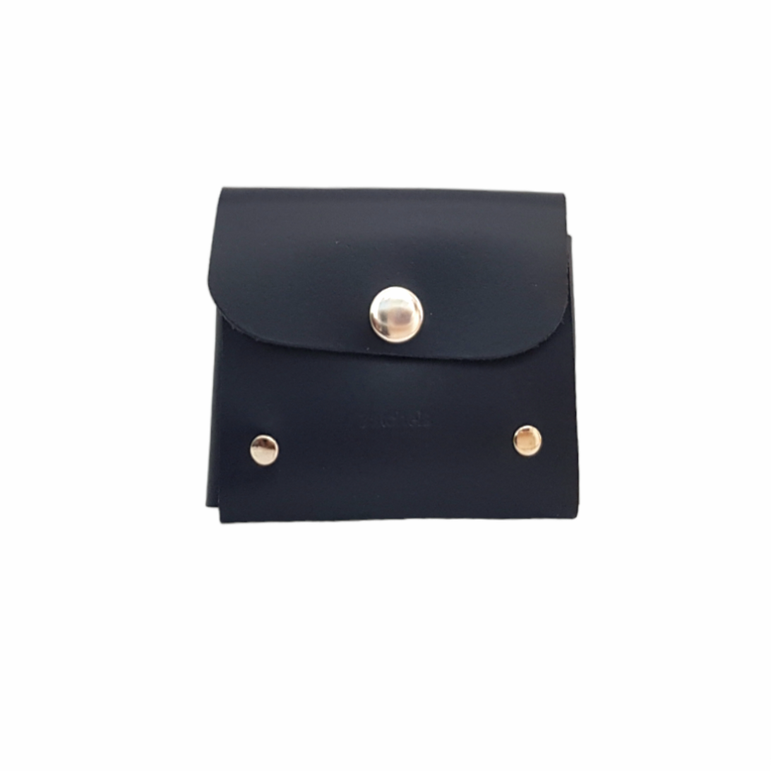 Handmade Leather Simple Coin Purse in Navy
