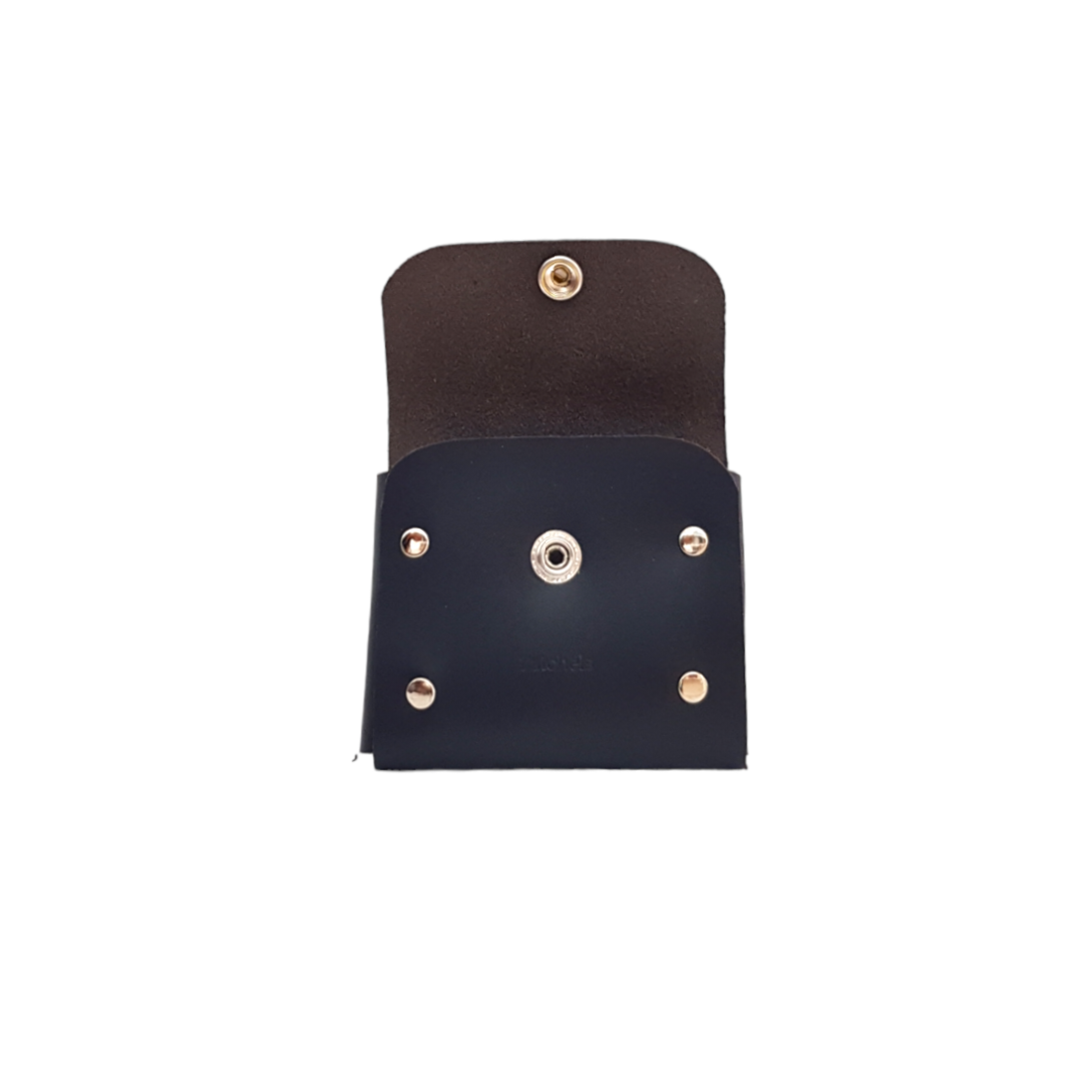 Handmade Leather Simple Coin Purse in Navy