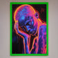 Neon Woman, Hands in Head Framed Print