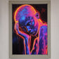Neon Woman, Hands in Head Framed Print