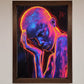 Neon Woman, Hands in Head Framed Print