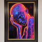 Neon Woman, Hands in Head Framed Print