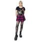 Heartless Nixie Check Skirt in Black & Dark Pink