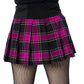 Heartless Nixie Check Skirt in Black & Dark Pink