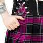 Heartless Nixie Check Skirt in Black & Dark Pink