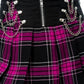 Heartless Nixie Check Skirt in Black & Dark Pink
