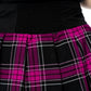 Heartless Nixie Check Skirt in Black & Dark Pink