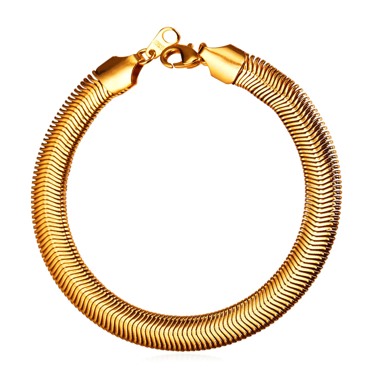 Titanium Steel Chain Bracelet, Gold or Silver Plated