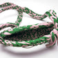 Green and Pink Crochet Bag, Handmade with T-Shirt Yarn