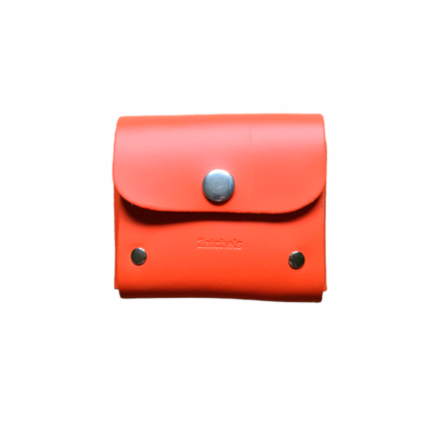 Handmade Leather Simple Coin Purse in Orange