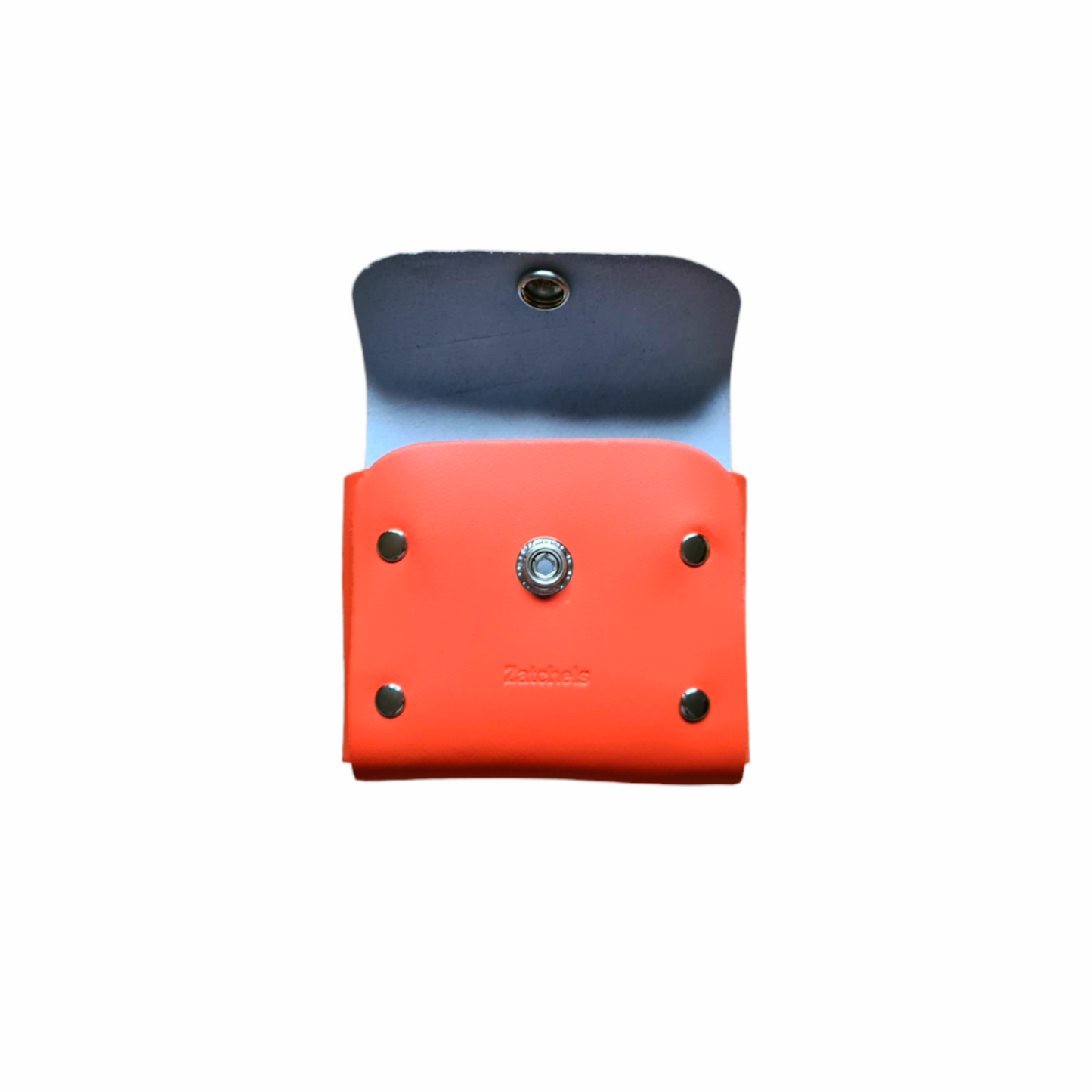 Handmade Leather Simple Coin Purse in Orange
