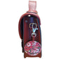 Floral Lined Leather Midi Satchel in Oxblood