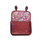 Floral Lined Leather Midi Satchel in Oxblood