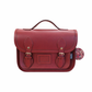 Floral Lined Leather Midi Satchel in Oxblood