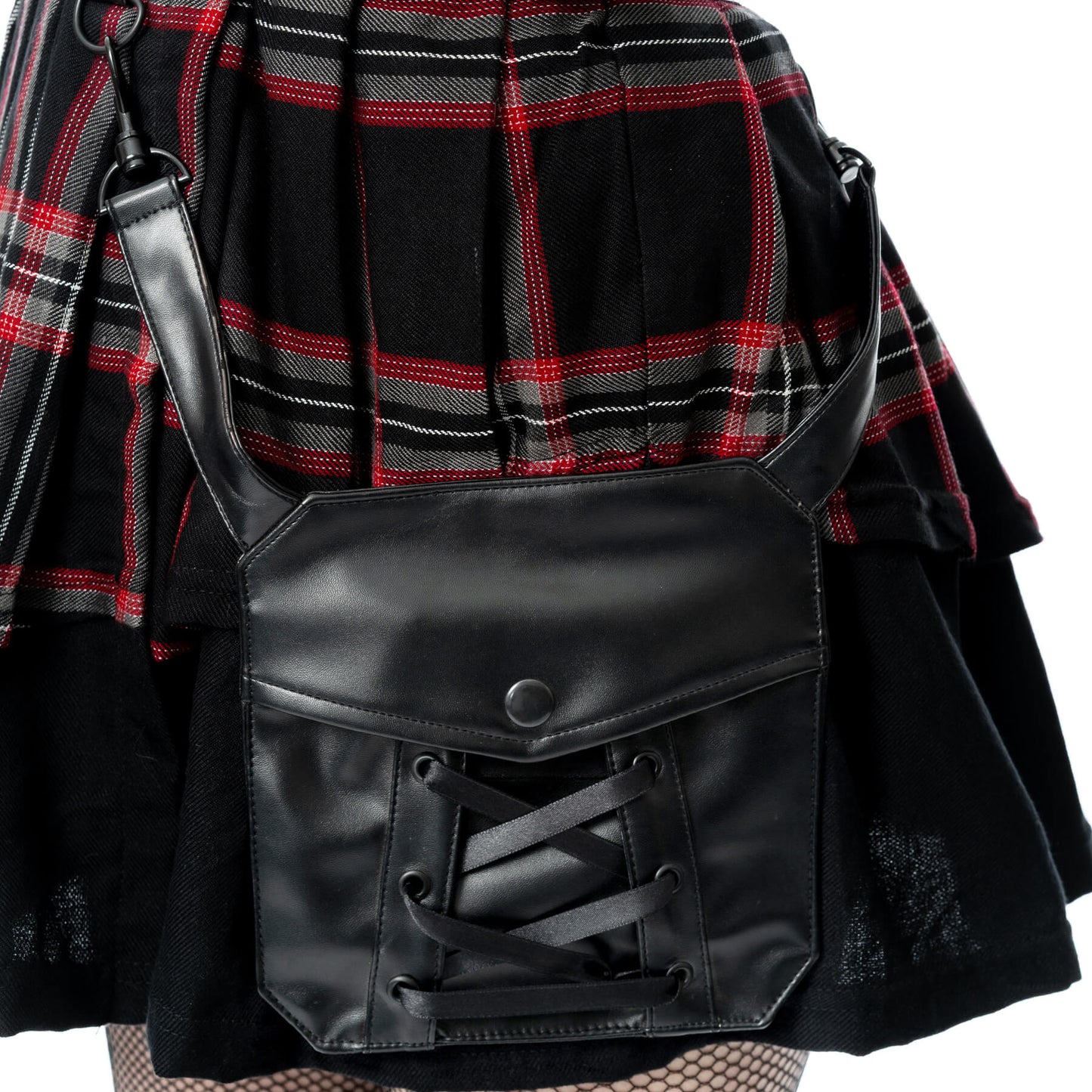 Poizen Industries Phantom Highlander Skirt in Black Tartan