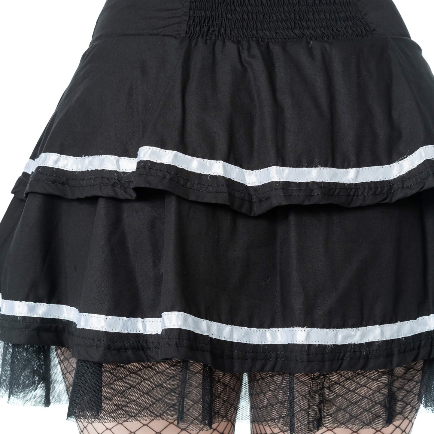 Poizen Industries Phantom Waltz Skirt in Black and White