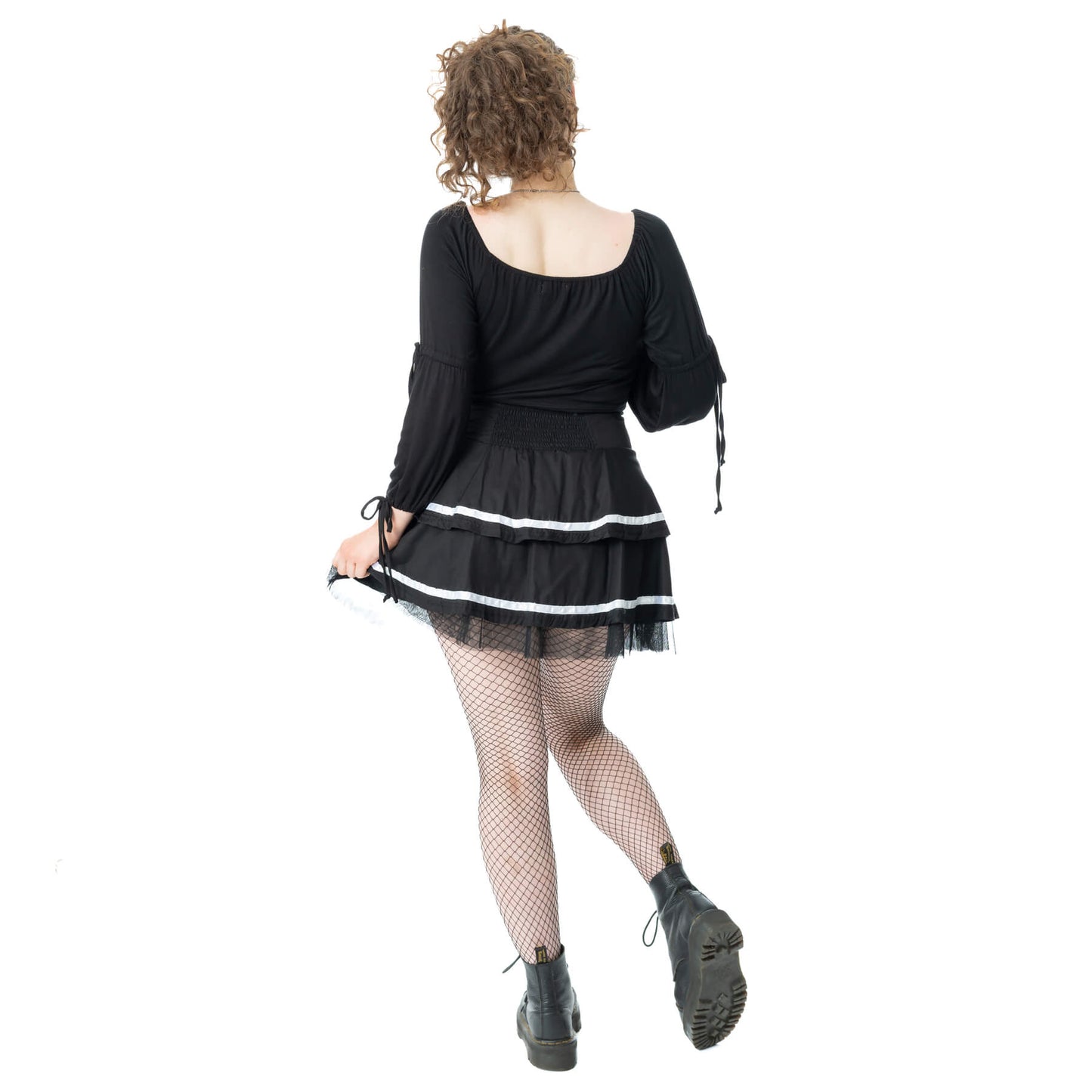 Poizen Industries Phantom Waltz Skirt in Black and White