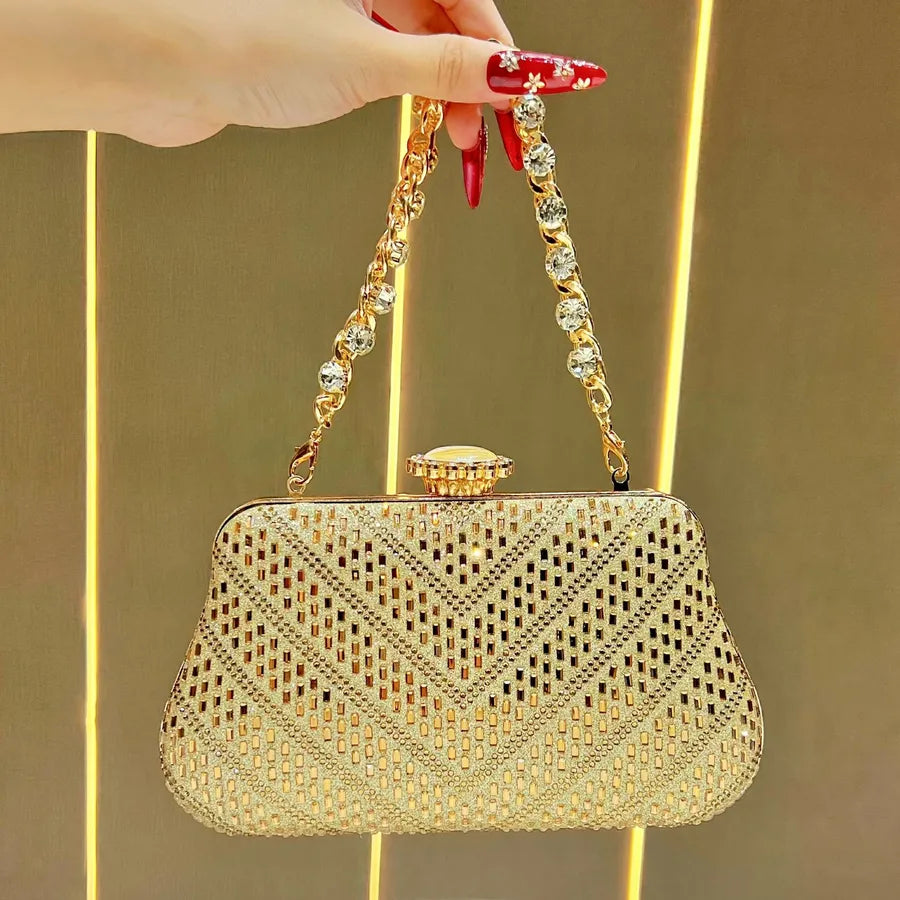 Women's Party Evening Bag, Diamond-Embedded Handbag